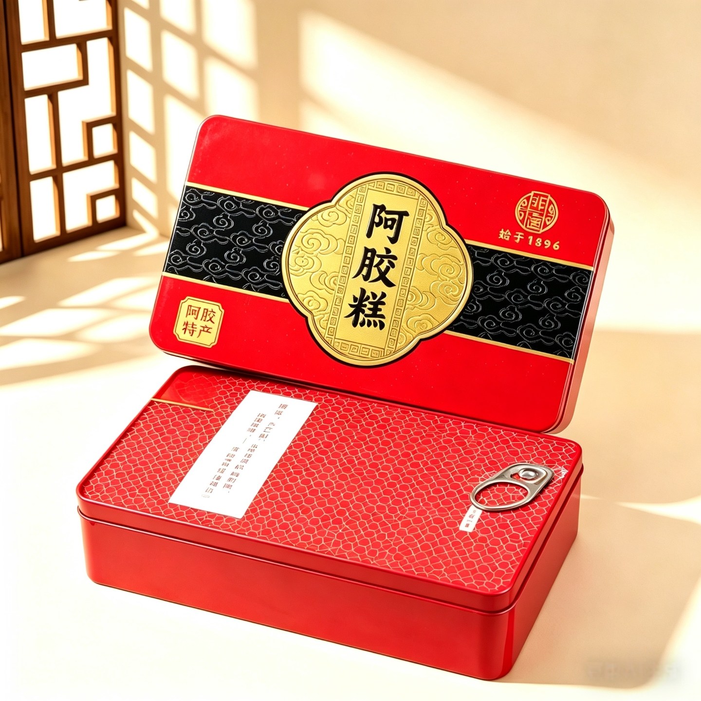 丞念堂非遗铁质礼盒阿胶糕500g/盒 胶原滋养东阿特产